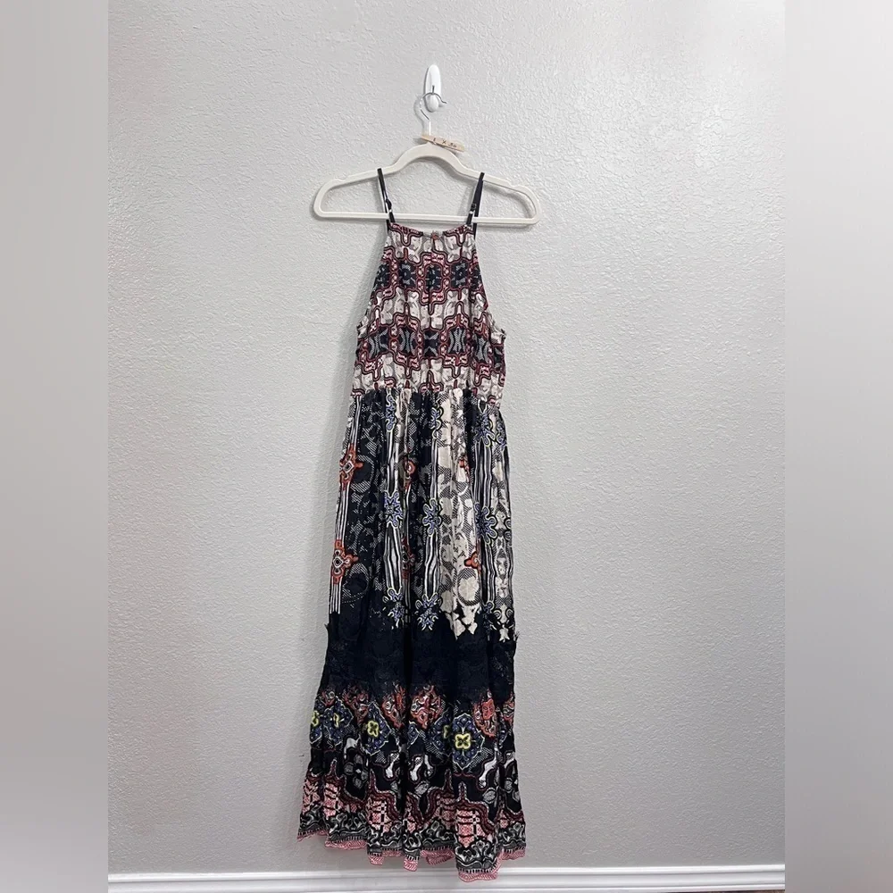NEW ANTHROPOLOGIE BHANUNI BY JYOTI SLEEVELESS BLACK FLORAL MAXI DRESS SIZE 6 - Picture 7 of 12